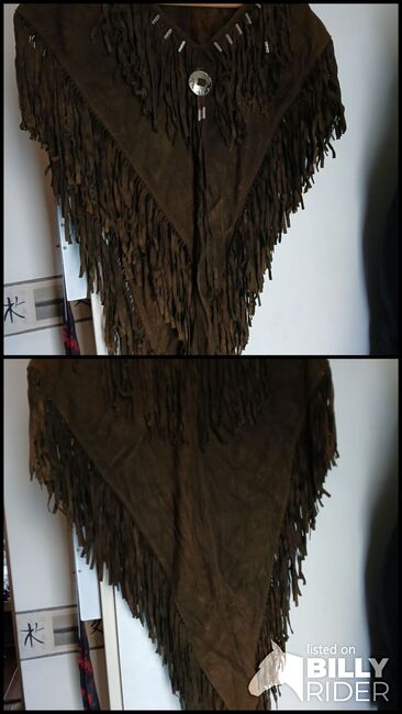 Poncho aus echtem Wildleder in braun, Bibi, Riding Jackets, Coats & Vests, Bad Bentheim, Image 3