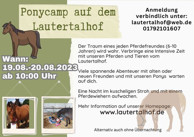 Ponycamp auf dem Lautertalhof, Janina Sausse , Riding Holidays, Lautertal