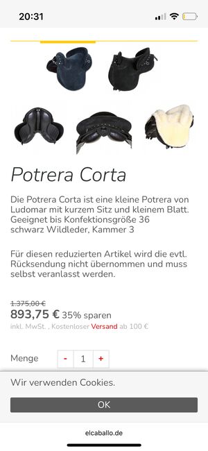Potrera Corta … portugiesischer Kurzsattel, Ludomar Potrera Corta , Susanne , Lambskin Pad, Ellmau , Image 12