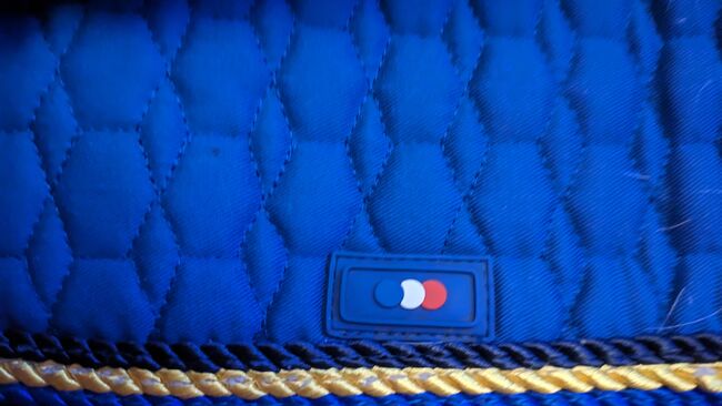 Premier Equine blue dressage saddle pad and hat silk, Premier Equine , Gemma, Dressage Pads, Driffield, Image 5