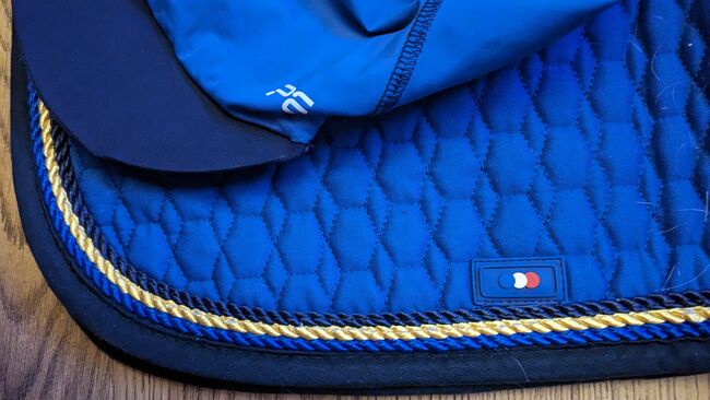 Premier Equine blue dressage saddle pad and hat silk, Premier Equine , Gemma, Dressage Pads, Driffield, Image 4