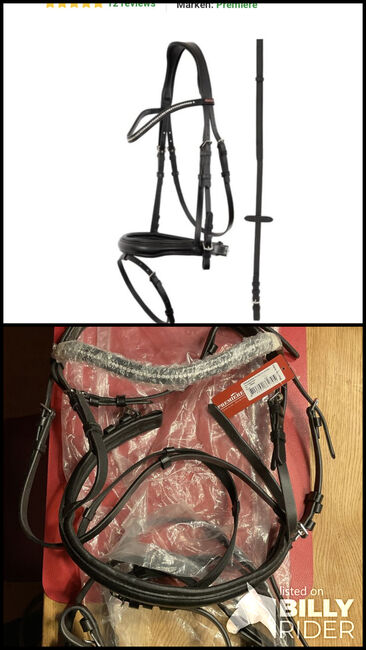 Premiere Trense Fontaine, schwarz, Gr. VB !NEU!, Premiere Premiere Trense Fontaine, schwarz, Gr. VB !NEU!, S. K., Bridles & Headstalls, Walldorf , Image 3