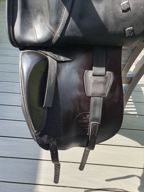 Prestige Venus Style 17 Zoll 33er KW doubliert schwarz Dressursattel Klettpausche Keilkissen, Prestige Venus Style, Line Backsen, Dressage Saddle, Hamburg, Image 7