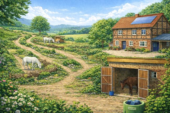 Privater Offenstall / Paddocktrail für Wallach || bedampftes Heu, Tony, Horse Stables, Extertal