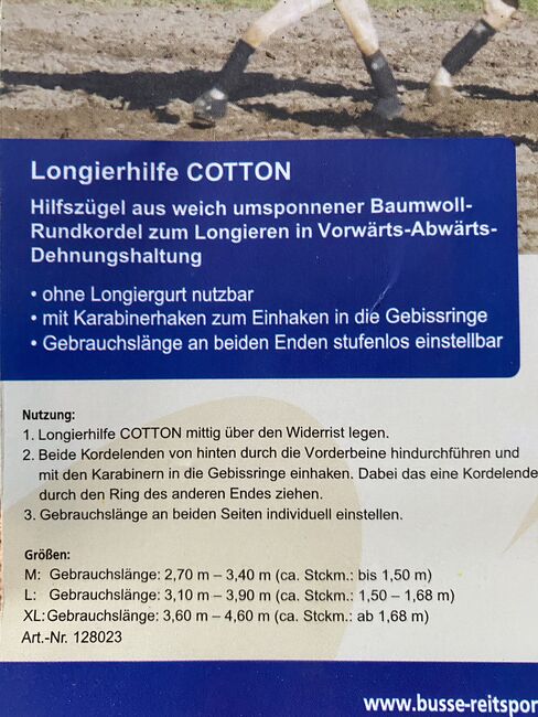 Longierhilfe, neu mit Etikett - nie benutzt, Busse Longierhilfe COTTON, Sandra Mosmann, Lonżowanie, Aichhalden, Image 2