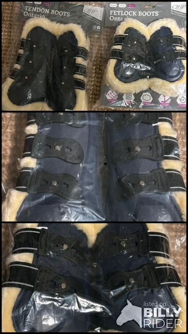 QHP Fellgamaschen Set Gr. WB/ Full navy, QHP Ontario & Fetlock Boots, Steffi, Tendon Boots, Haan, Image 4