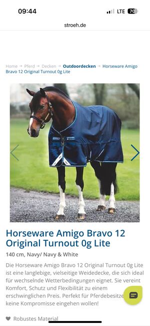 Rambo Horseware Decke neu 0g 165, Horseware Amigo Bravo 12 Turnout 0g, Emma , Pferdedecken, Seedorf 