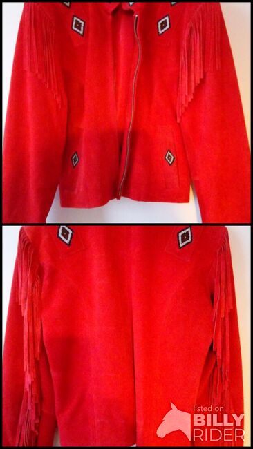 Echtleder-Jacke rot mit Fransen, Wolf Haiber , Riding Jackets, Coats & Vests, Ilsfeld , Image 3