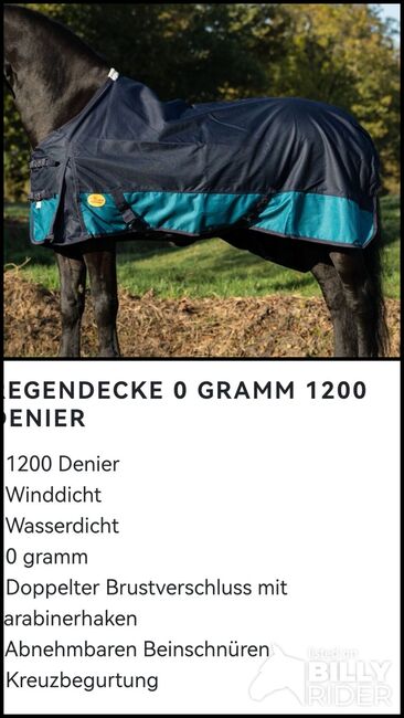 Regendecke 1200D 95cm, Kristin , Horse Blankets, Sheets & Coolers, Königs Wusterhausen, Image 3