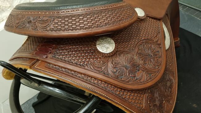 Reiningsattel Westernsattel Showsattel Custom Made Sattel, JS Saddle , Susi , Western Saddle, Linsengericht, Image 3