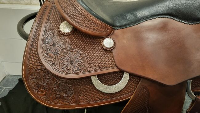 Reiningsattel Westernsattel Showsattel Custom Made Sattel, JS Saddle , Susi , Western Saddle, Linsengericht, Image 19