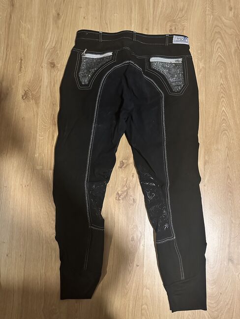 Reithose Tysons Breeches schwarz mit Glitzer Gr. 44, Tysons Breeches, Nathalie Krause, Reithosen, Hohnhorst bei Wunstorf, Abbildung 2