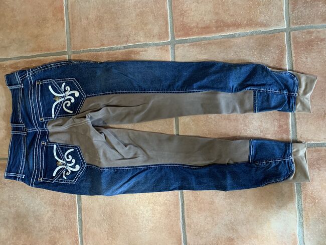 Reithose aus Jeans Stoff und Lederimitat Besatz., HKM, Andrea Hellwinkel, Breeches & Jodhpurs, Alfstedt, Image 5