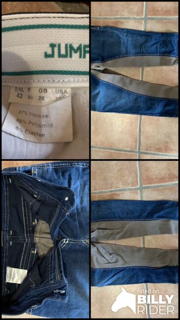 Reithose aus Jeans Stoff und Lederimitat Besatz., HKM, Andrea Hellwinkel, Breeches & Jodhpurs, Alfstedt, Image 6