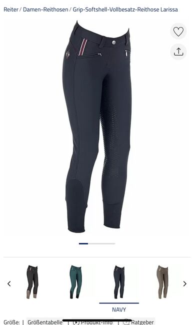 Neuwertige Reithose - Felix Bühler Gr 38 Navy, Felix Bühler Felix Bühler Grip-Softshell-Vollbesatz-Reithose Larissa, Alexandra , Breeches & Jodhpurs, Langen