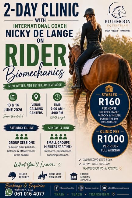 Rider Biomecanics Clinic, Bluemoon Equestrian  Rider Clinic , Nicky (Bluemoon Equestrian), Courses & Seminars, BRYANSTON