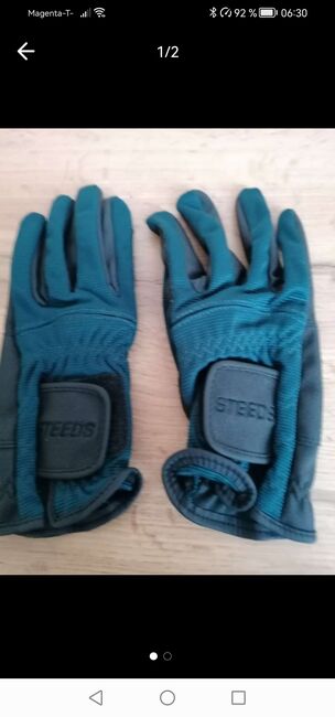 Reithandschuhe blau M, Silke Mager , Riding Gloves, Pucking