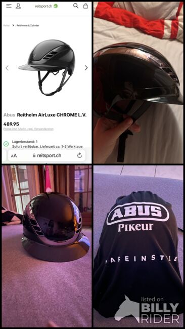 Reithelm AirLuxe Chrome Longvizor, Shiny Black, Abus pikeur  AirLuxe Chrome Longvizor, Monique, Riding Helmets, Cordast , Image 13