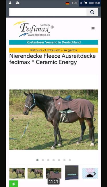 Nierendecke Fleece Ausreitdecke fedimax Ceramic Energy, Fedimax, Larissa , Horse Blankets, Sheets & Coolers, Oberpframmerm , Image 3