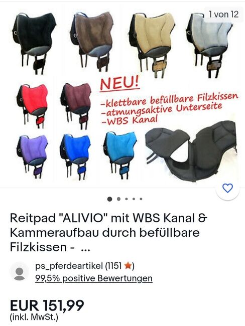 Reitpad "ALIVIO" MIT WBS KANAL, ALIVIO Reitpad mit WBS Kanal & Kammerazfbau, Jeannette Bertzen, Other Pads, Otzberg 7a, Image 2