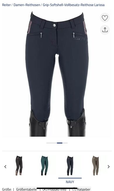 Neuwertige Reithose - Felix Bühler Gr 38 Navy, Felix Bühler Felix Bühler Grip-Softshell-Vollbesatz-Reithose Larissa, Alexandra , Breeches & Jodhpurs, Langen, Image 2