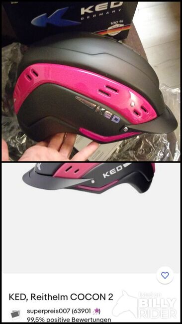 Reithelm ĶED pink/schwarzmatt Gr. L, KED, Chrissy , Riding Helmets, Wettenberg, Image 3