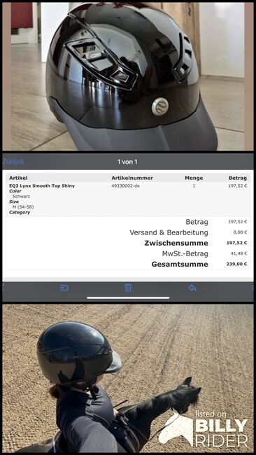 Reithelm Back on Track Lynx EQ3, Back on Track Lynx EQ3 smooth top shiny, Melissa Baldin, Riding Helmets, Geesthacht , Image 4