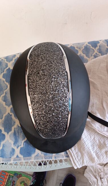 Reithelm schwarz mit Glitzer – Größe M – sehr guter Zustand, Sabrina Heiner , Riding Helmets, Münchhausen