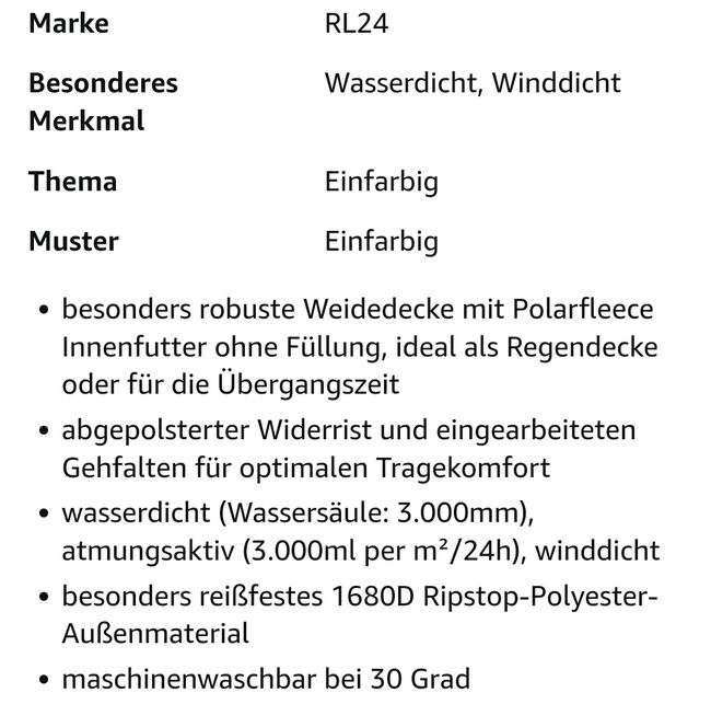 RL24 Weidedecke Polarfleece, RL24, J.B., Pferdedecken, Oelde, Abbildung 2
