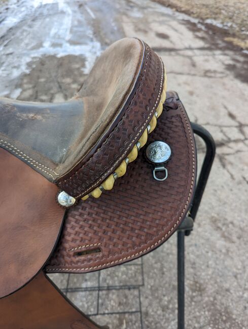 Rocking R  bear-trap Barrel Saddle, Rocking R Saddlery  Randall Black, Alyssa , Western Saddle, Plymouth, Image 16