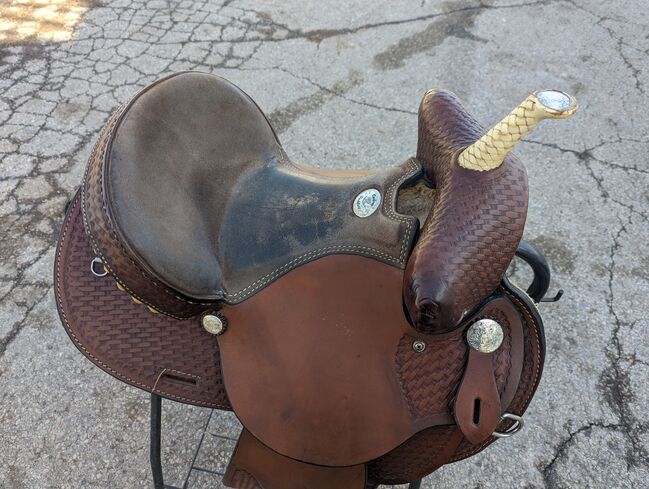 Rocking R  bear-trap Barrel Saddle, Rocking R Saddlery  Randall Black, Alyssa , Western Saddle, Plymouth, Image 6