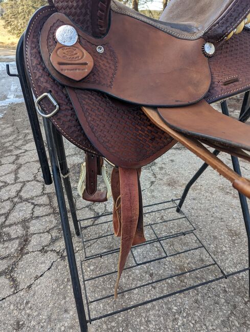 Rocking R  bear-trap Barrel Saddle, Rocking R Saddlery  Randall Black, Alyssa , Western Saddle, Plymouth, Image 14