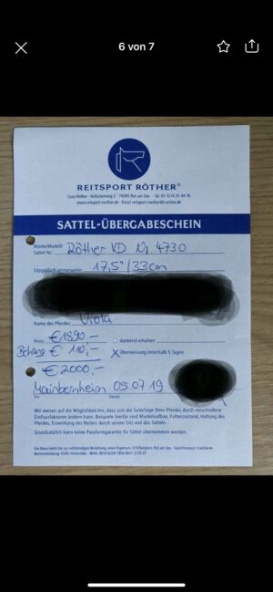 Röther Sattel, Kaum benutzt, Röther Röther VD Nr. 4730, Lea Brief, Vielseitigkeitssattel (VS), Würzburg , Abbildung 6