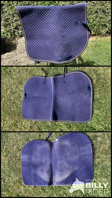 Sattelschabracke /Sattelpad blau mit Goldrand, Keine Angabe , Verena 🐎 , Dressage Pads, Rhens, Image 4
