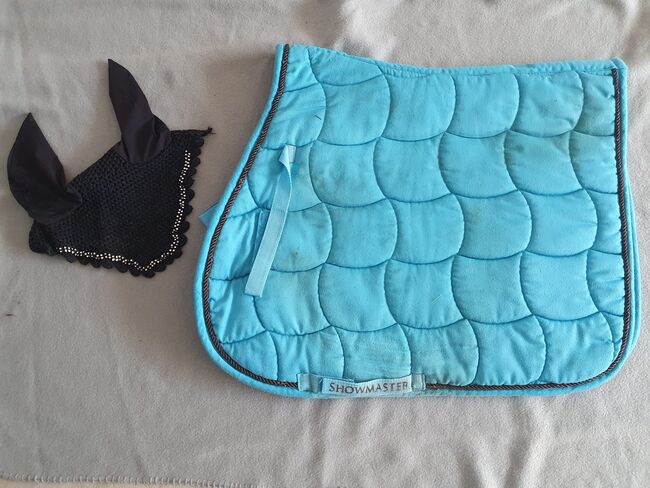 Schabracke mit Fliegenhaube Showmaster türkis, Eilin , Dressage Pads, Erolzheim