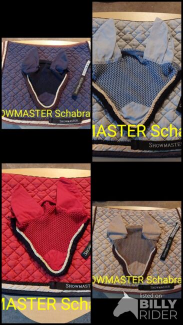 Schabracken mit passenden Fliegenhauben DR/WB, Showmaster , Kerstin , Dressage Pads, Cham, Image 5