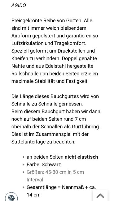 Sattelgurt Kurzgurt Thorowgood 55 cm, Thorowgood , Sandra Hofmann, Girths & Cinches, Dittellbrunn, Image 3