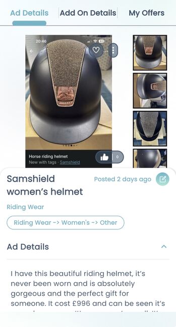 Samshield riding helmet, Samshield , Emma, Reithelme, Rudgwick