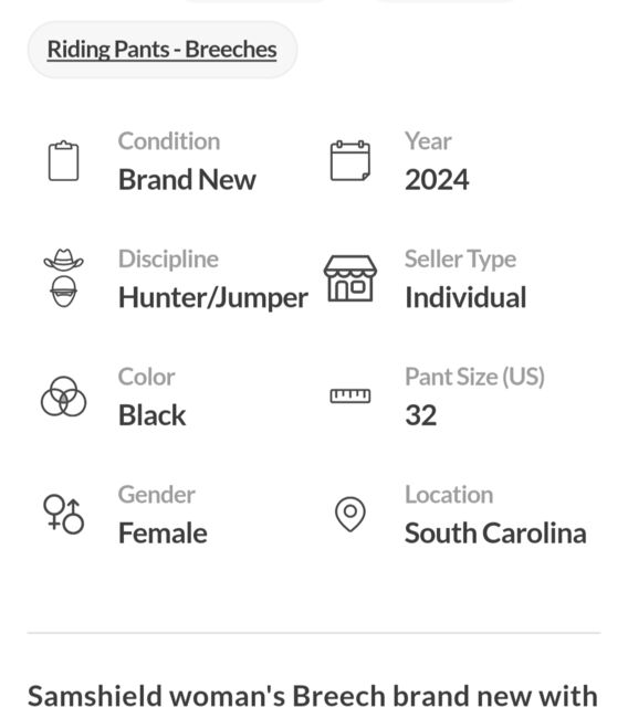 Samshield woman's Breech, Jamie S Russell, Bryczesy, Chesnee, Image 2