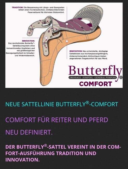 Sattel Butterfly Comfort Uta Gräf 18 T, Butterfly Comfort Sondermodell , Jessika, Dressursattel, Hamburg , Abbildung 5