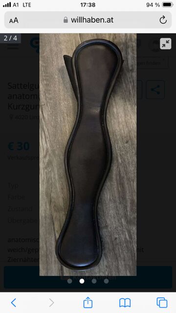 Sattelgurt Leder, anatomisch, 55 cm, braun Kurzgurt Signum, P.L., Sattelgurte, Linz, Abbildung 2