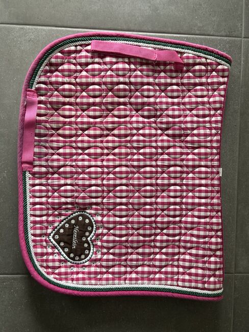 Schabracke Full DR pink kariert Herzilein Oktoberfest-Style, Lisa, Schabracken, Frickenhausen