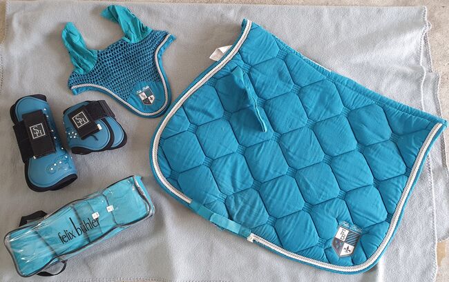 Schabracke inkl Fliegenhaube und Bandagen und Gamaschen ürkis, Eilin , Dressage Pads, Erolzheim
