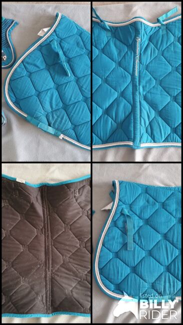 Schabracke inkl Fliegenhaube und Bandagen und Gamaschen ürkis, Eilin , Dressage Pads, Erolzheim, Image 5