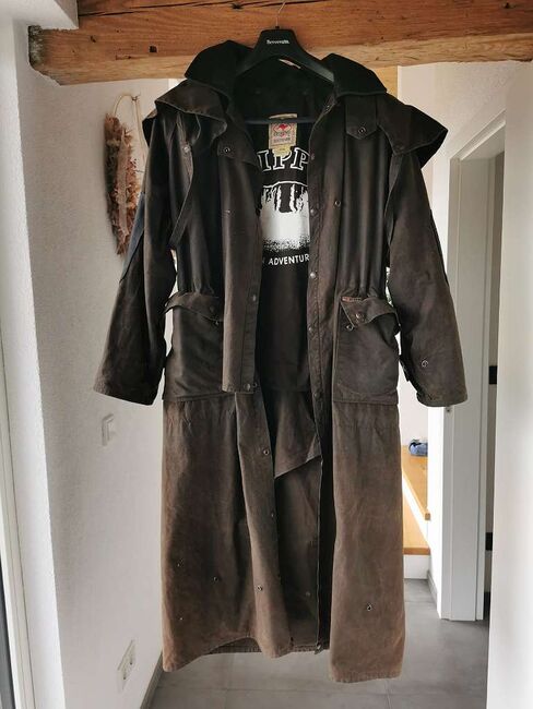 Scippis Oilskin Mantel - Regenreitmantel, Wachsmantel, Regenmantel - Größe S, Scippis Longrider Coat, Hermine S., Kurtki jeździeckie i kamizelki, Groß Sankt Florian