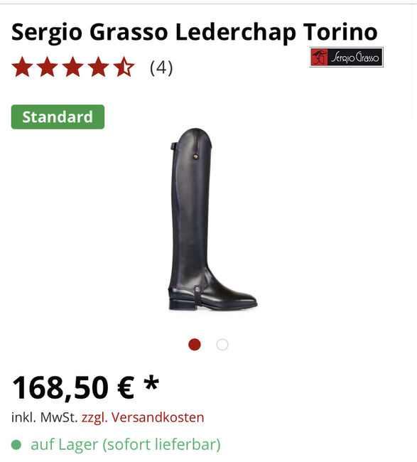 Sergio Grasso Lederchaps Torino (W: 35cm, H: 47cm) 3x getragen, Sergio Grasso  Lederchaps Torino , Celina Janßen, Half Chaps, Wiesmoor , Image 6