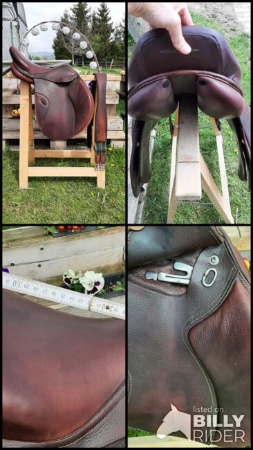 Kurzer brauner Springsattel mit Ledersattelgurt, Maresa, Jumping Saddle, Pfullingen, Image 14