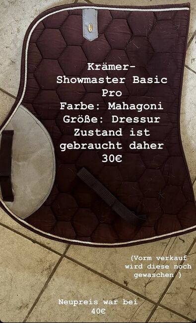 Showmaster Basic Pro Dressur, Showmaster von Krämer  Showmaster Schabracke Basic Pro , E. Lenkeit , Schabracken, Ludwigsfelde 