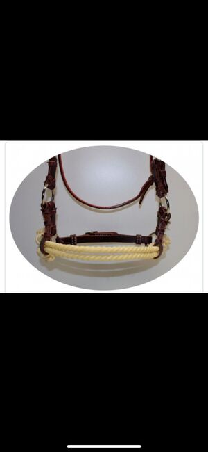 Sidepull Harnessleder Double Rope Noseband aus Latigo Leder, Jenny , Bitless Bridles, Walkenried, Image 2
