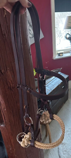 Sidepull Harnessleder Double Rope Noseband aus Latigo Leder, Jenny , Bitless Bridles, Walkenried, Image 5